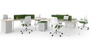 Configuración de mesas Twist Gen de Actiu en oficina con sillas Efit