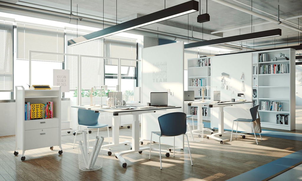 Mesa elevable, abatible y móvil con ruedas Talent de Actiu