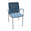 Silla Urban Block 10 con brazos, 4 patas de acero y carcasa de plástico