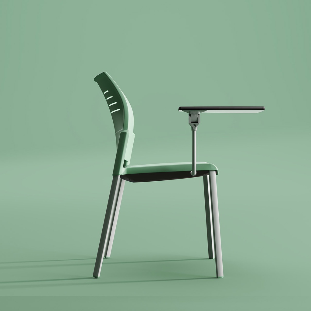 Sillas Spacio de Actiu verdes con pala de escritura