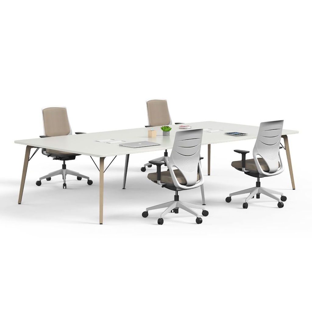 Mesa recta Twist 80 cm con patas de madera