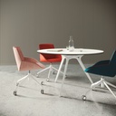 Combinación de mesas Arkitek de dirección y reunión con superficie blanca y estructura blanca