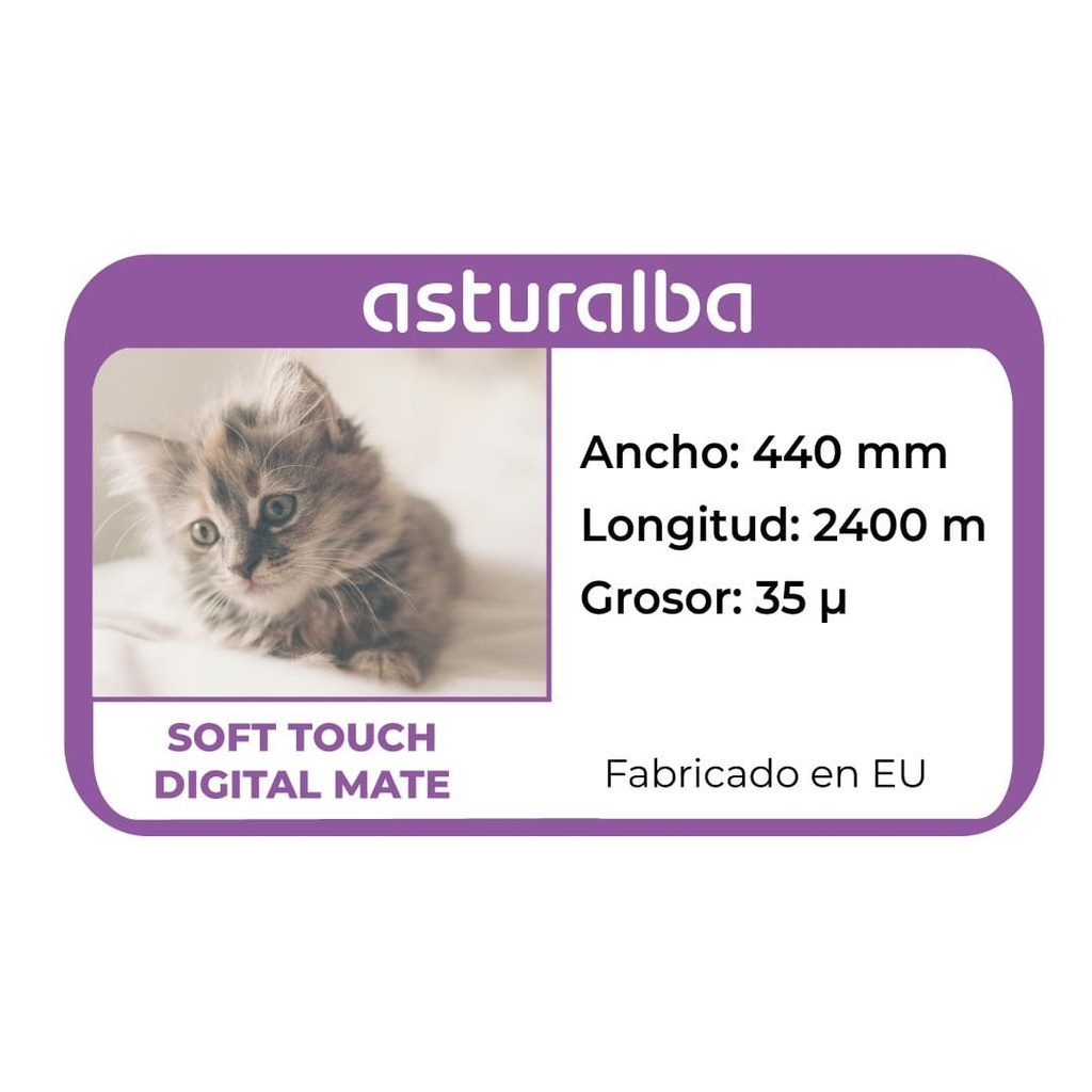 Etiqueta del rollo de film para laminar Premium Digital Soft Touch 35 µ 440 mm x 2400 m