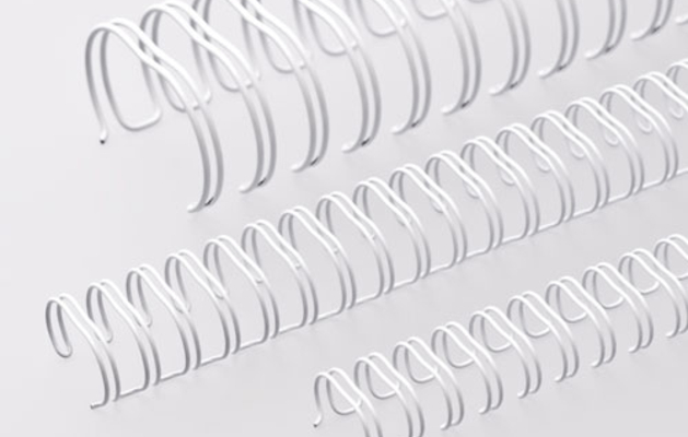 Muestra de acabado del wire-O Renz nº20 en bobina de color blanco