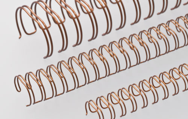 Muestra de acabado del wire-O Renz nº16 en bobina de color bronce