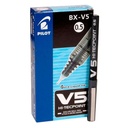 Caja de 12 bolígrafos tipo rotulador roller de tinta líquida Pilot V5 en color negro