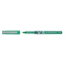 Caja de 12 bolígrafos tipo rotulador roller de tinta líquida Pilot V5 en color verde
