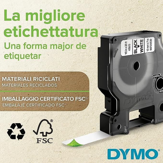 Características de cinta Dymo D1