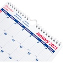 Calendario encuadernado con wire-O y colgador blanco