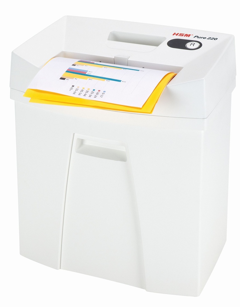 Destructora de papel HSM Pure 220 con corte en partículas de 4 x 25 mm.