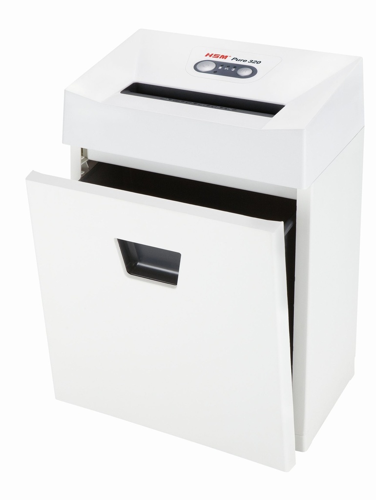 Destructora con papelera HSM Pure 320  con corte en tiras de 3,9 mm.