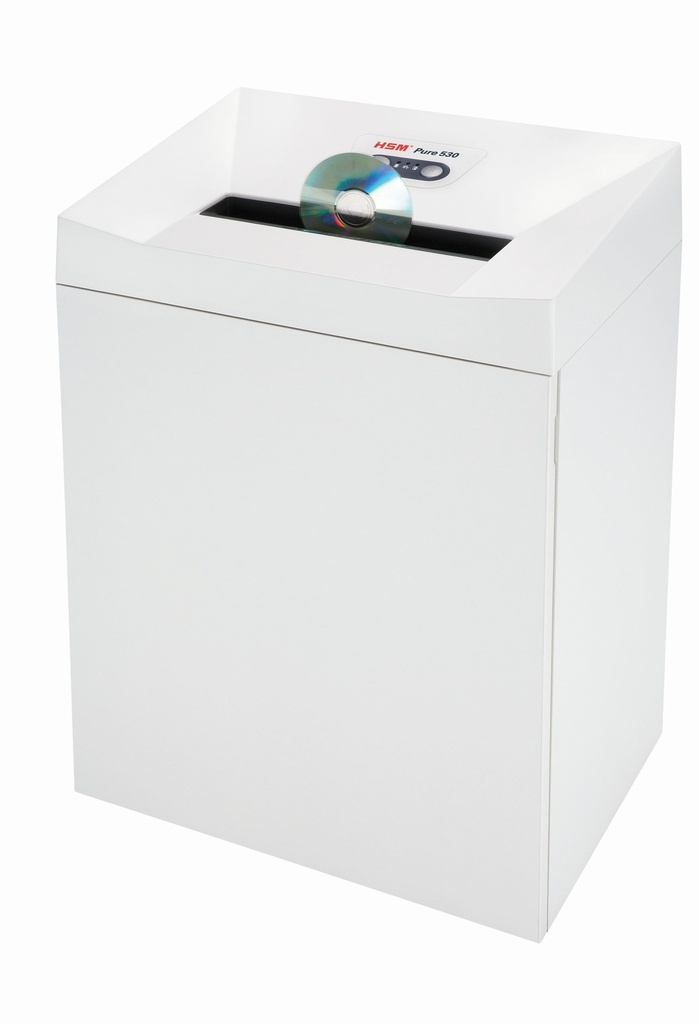 Destructora con papelera HSM Pure 530 con corte en tiras de 5,8 mm.