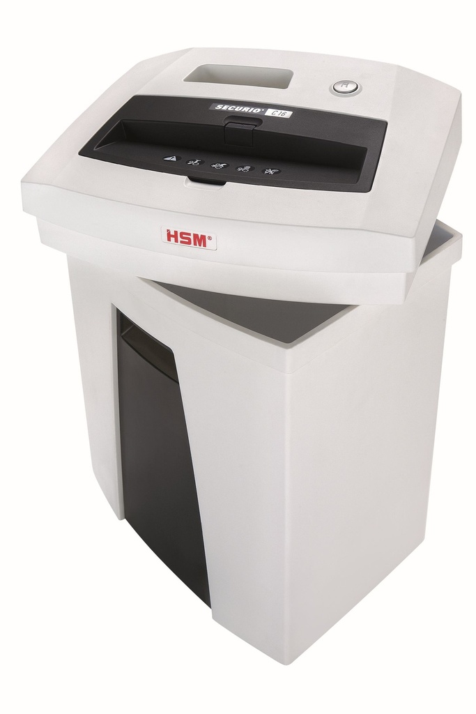 Destructora de tarjetas personal HSM Securio C16 con cabezal extraíble para fácil vaciado de la papelera con corte en partículas de 4 x 25 mm.