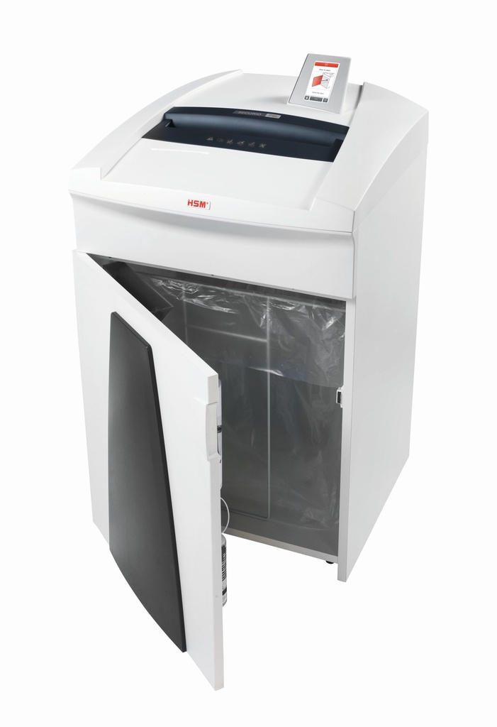 Destructora con papelera fácil de vaciar HSM Securio P40i con corte en partículas de 4,5 x 30 mm.