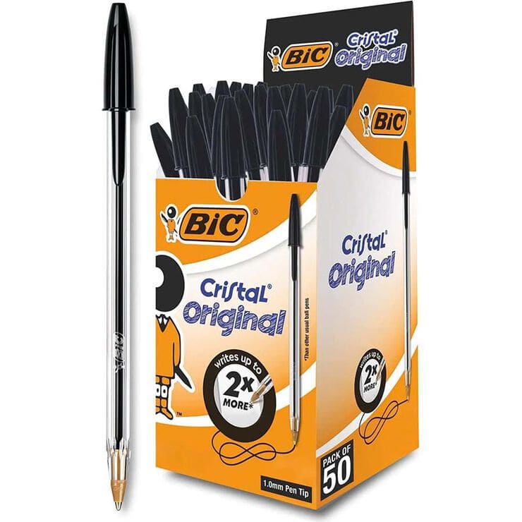 Bolígrafos Bic Cristal negro (Caja 50 unidades)