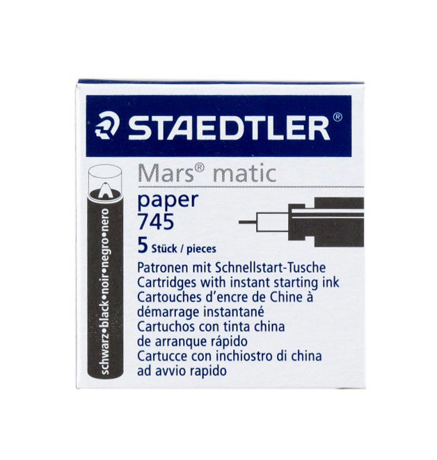 Cartuchos para estilográfica negro Mars matic Staedtler (Pack 5)