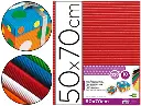 Cartón ondulado Liderpapel rojo 50x70 cm 320 g/m² para manualidades y diseño escolar (Pack 7 unidades)