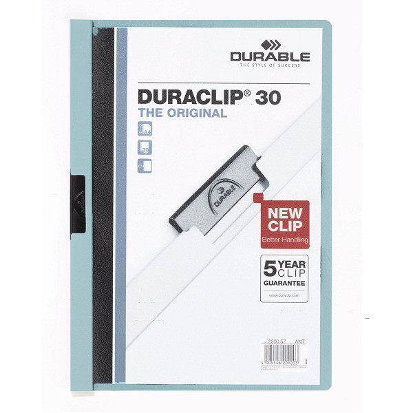 Dossier clip lateral A4 azul para 30 hojas Duraclip