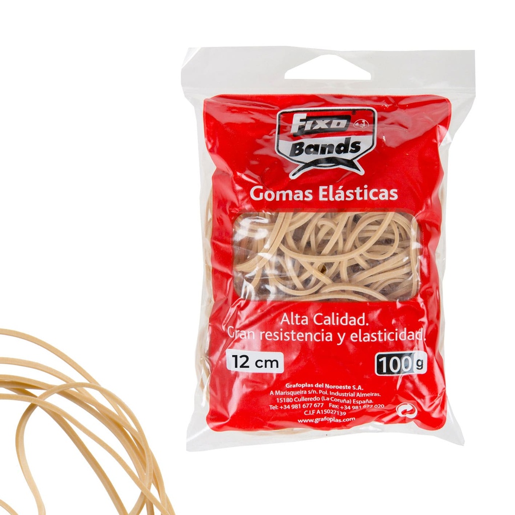 Gomas elásticas de 12 cm Fixo Bands (Bolsa 100 gr)