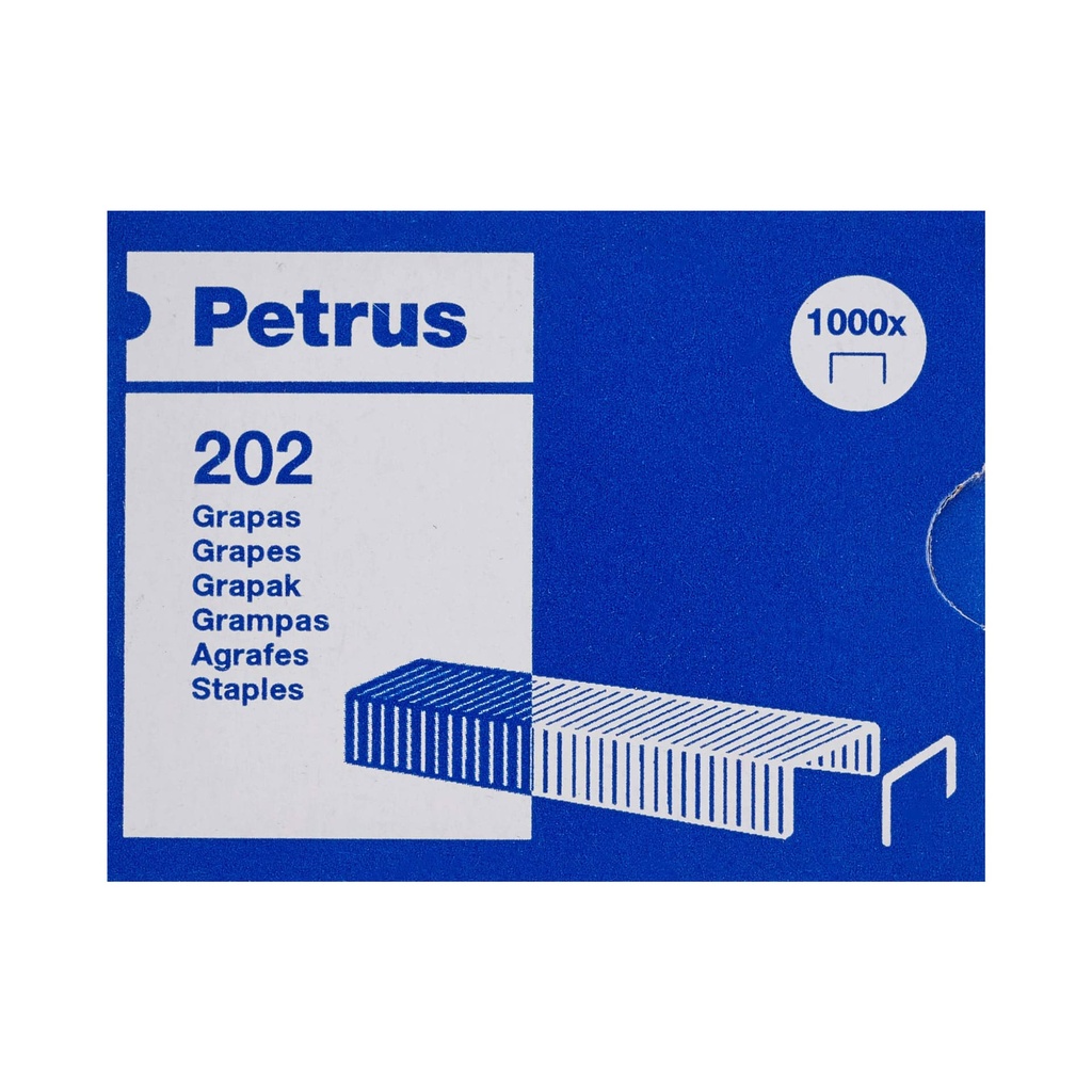 Grapas 202 galvanizadas Petrus (Cajita de 1000)