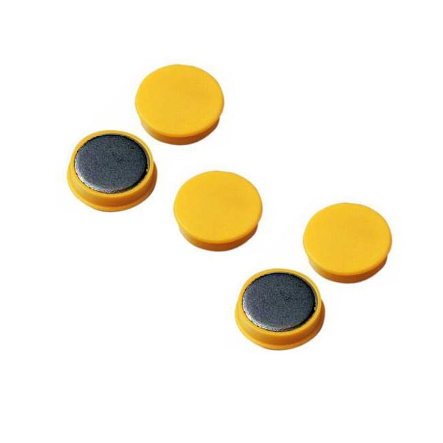 Imanes redondos 30 mm amarillo (Pack 5 unidades)