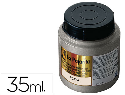 Pintura plástica metalizada plata 35 ml