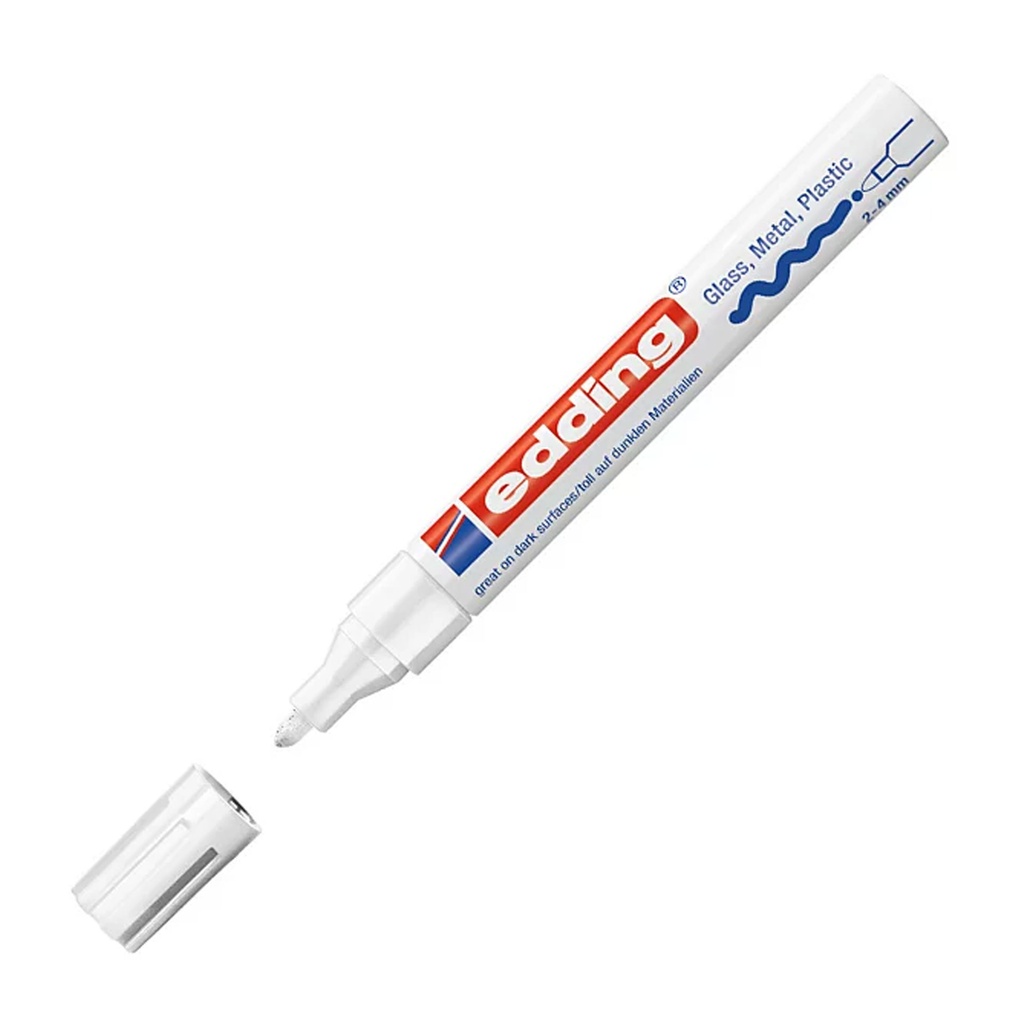 Rotulador de pintura Edding 750 blanco opaco punta redonda 2-4 mm para superficies lisas