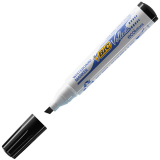 Rotulador para pizarra blanca Bic Velleda 1751 negro punta biselada gruesa