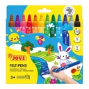 Rotuladores escolares de colores Jovi Maxi 12 unidades punta gruesa lavables
