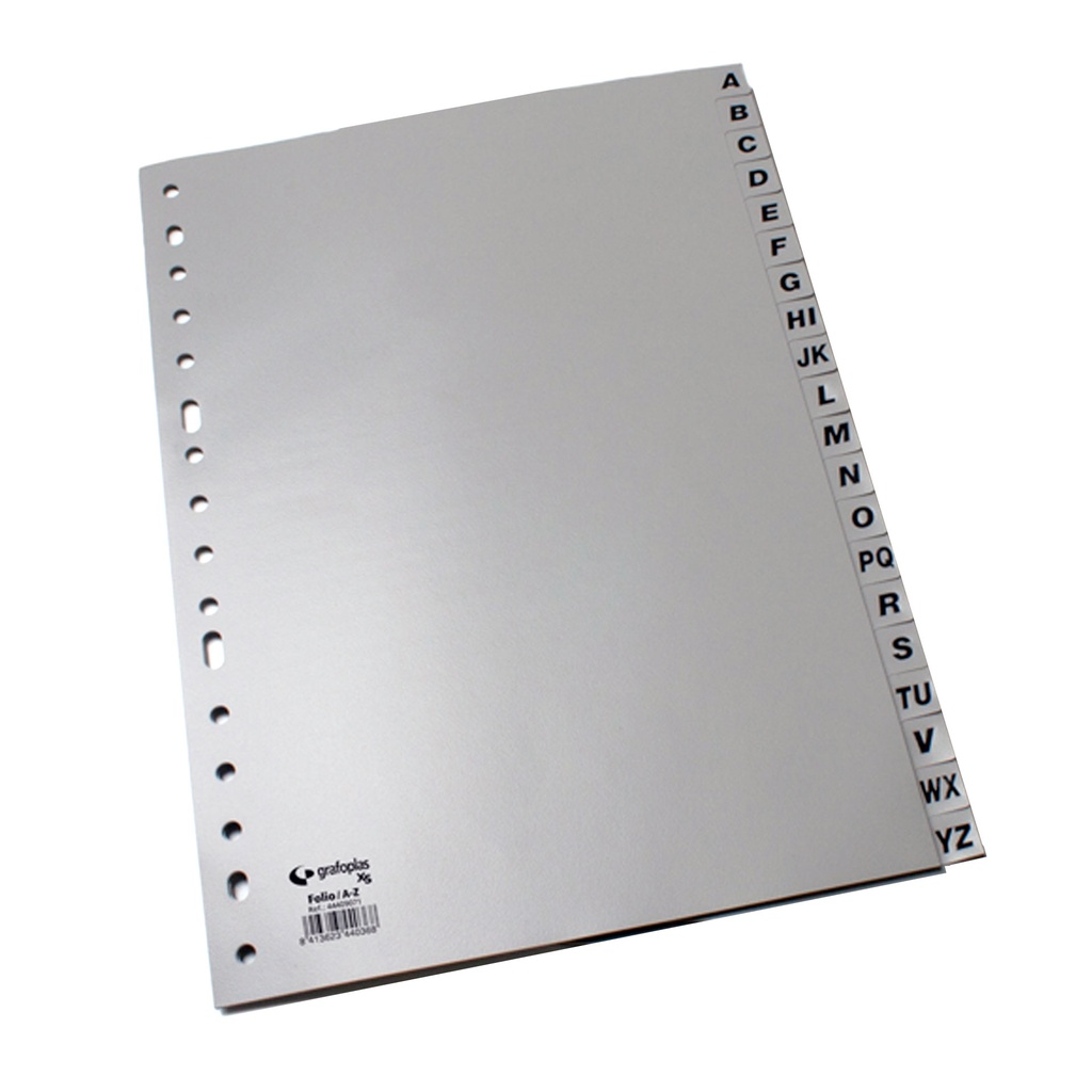 Indice alfabetico con 20 separadores de plástico A-Z A4 Grafoplás XS