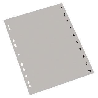 Separadores de plástico numerados 1-10 A4 Grafoplás XS