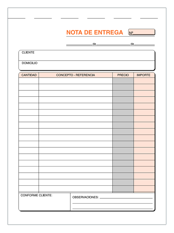 Talonario Entregas 1/4 T-57 Loan