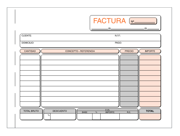 Talonario Facturas 1/4 apaisado T-4 Loan