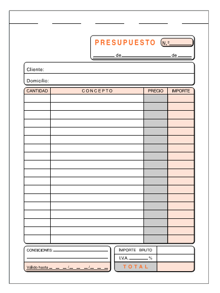 Talonario Presupuestos 1/4 duplicado T-90 Loan