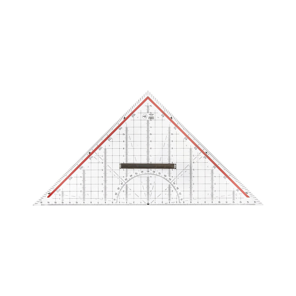 Triángulo de geometría escuadra-transportador