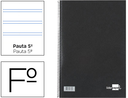 Cuaderno de espiral Folio pautado 80 hojas