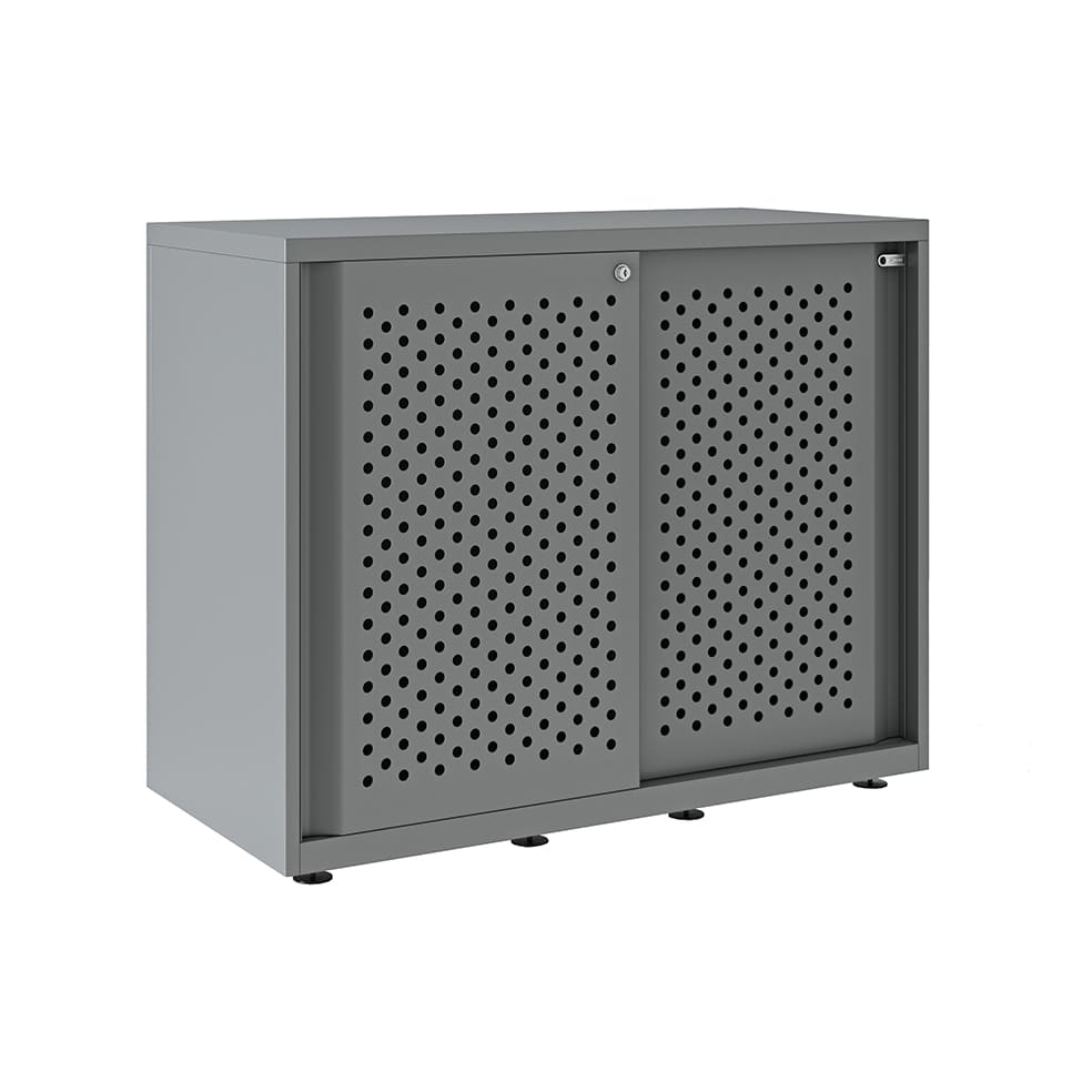 Armario metálico con puerta corredera perforada Glide 743 x 800 mm