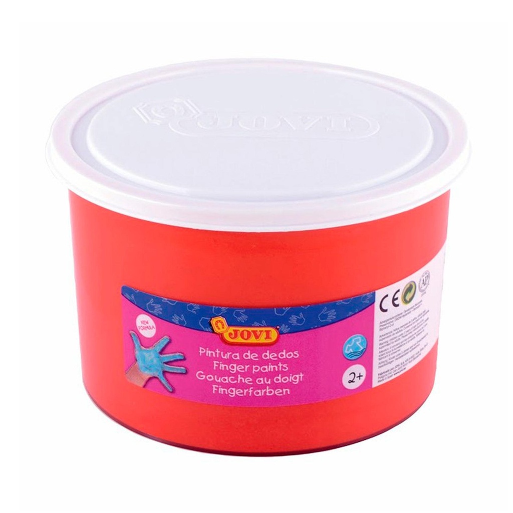 Pintura de dedos Jovi 500 ml roja uso colectivo o talleres