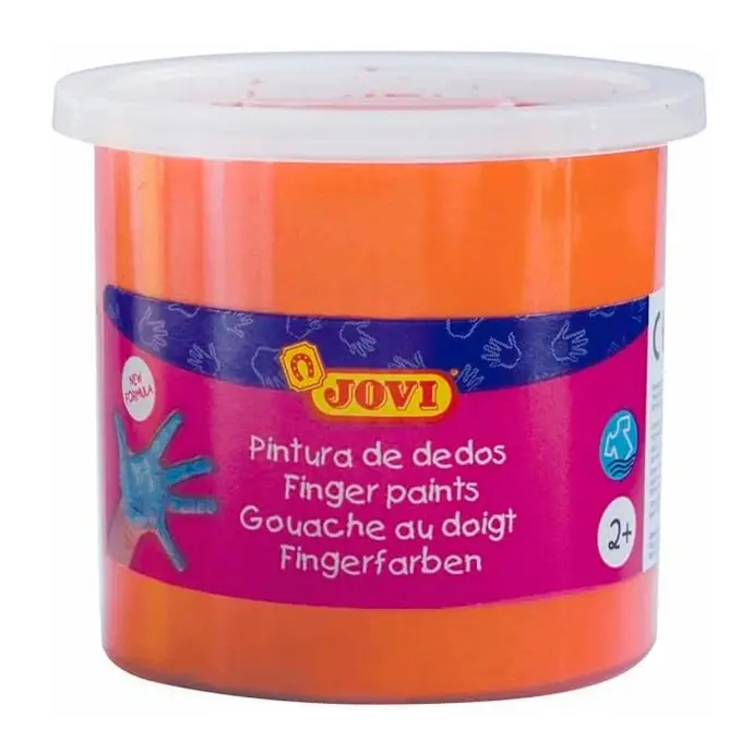 Pintura de dedos Jovi 125 ml naranja uso infantil y escolar