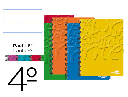 Cuaderno de espiral microperforado 1/4 pautado 80 hojas