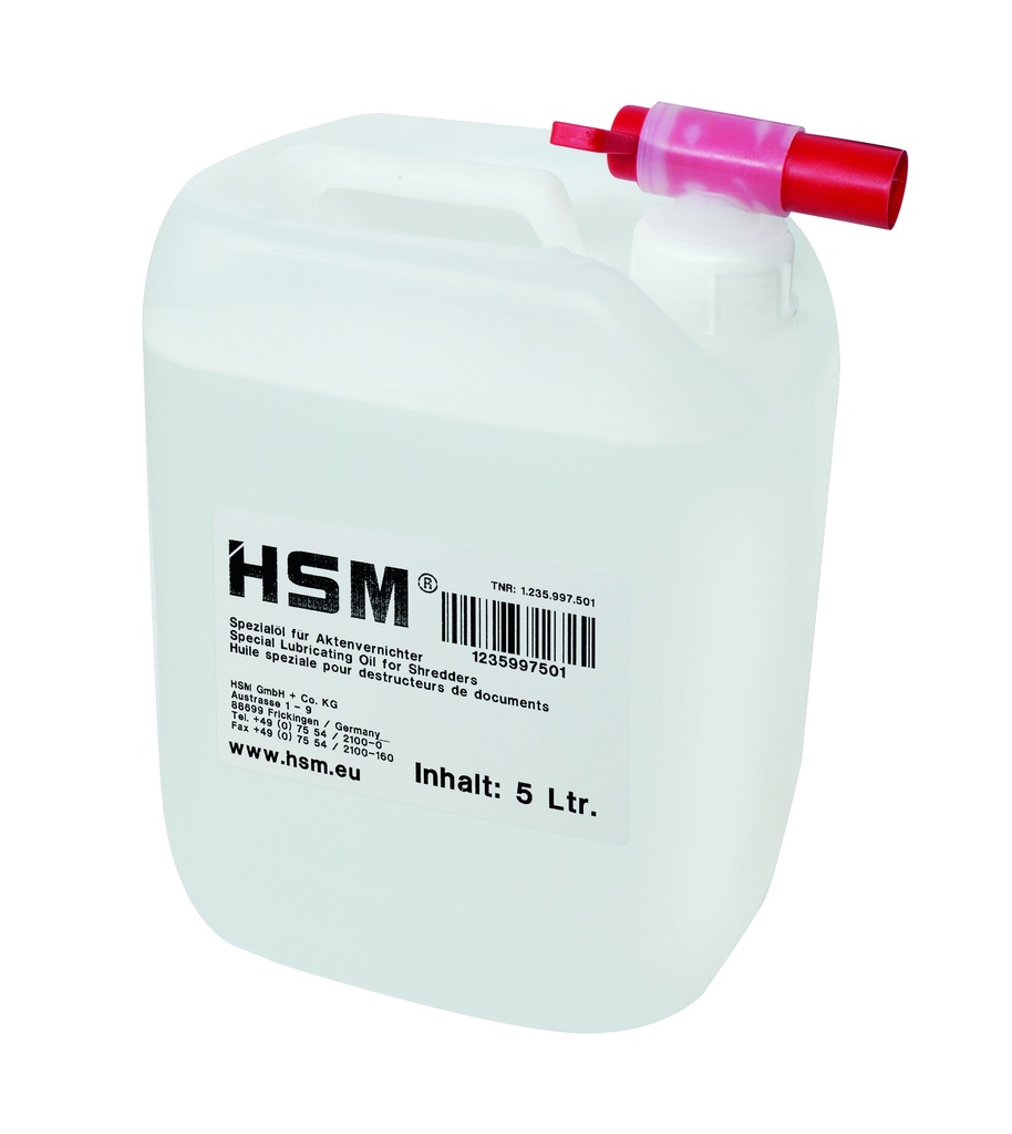 Aceite para destructora HSM - Bidón de 5 litros