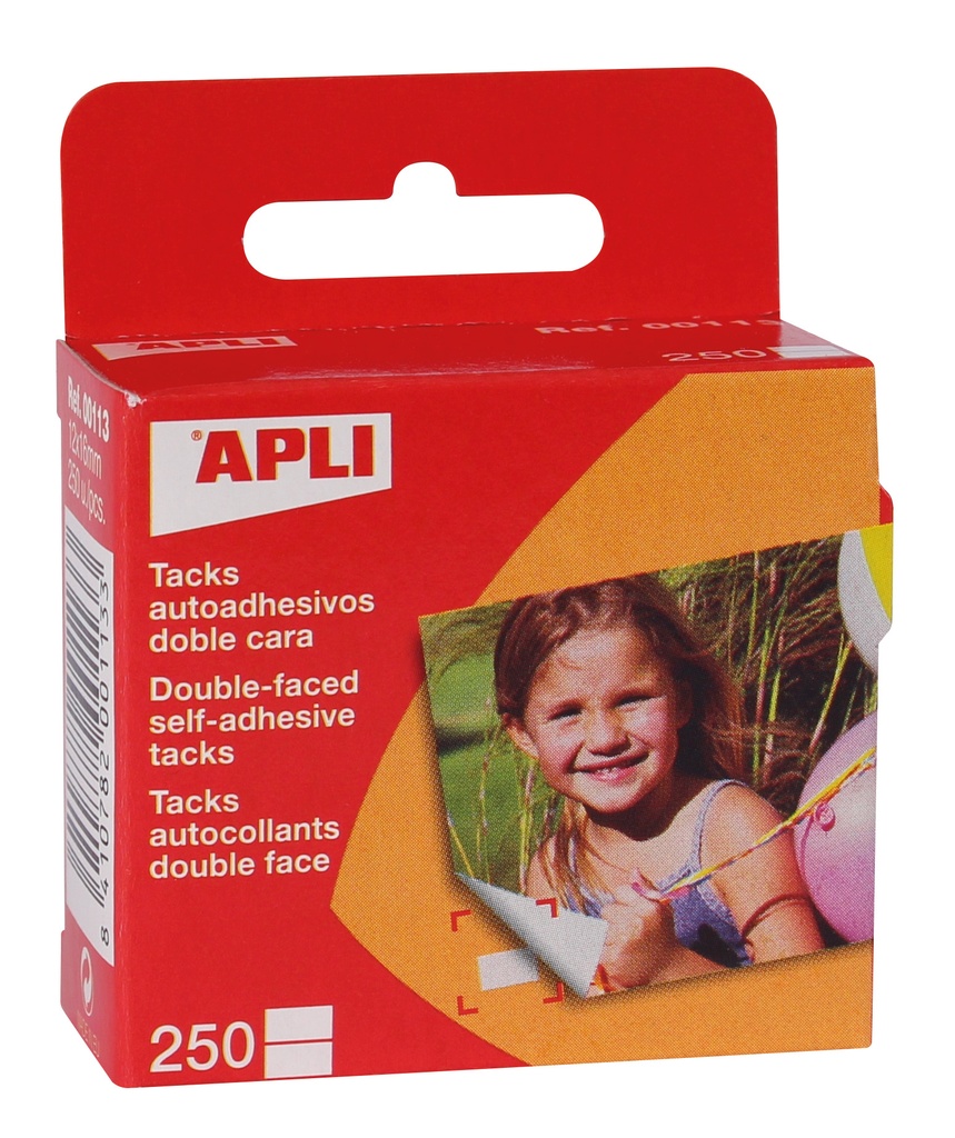 Tacks autoadhesivos 12 x 16 mm Apli (Caja 250 unidades)