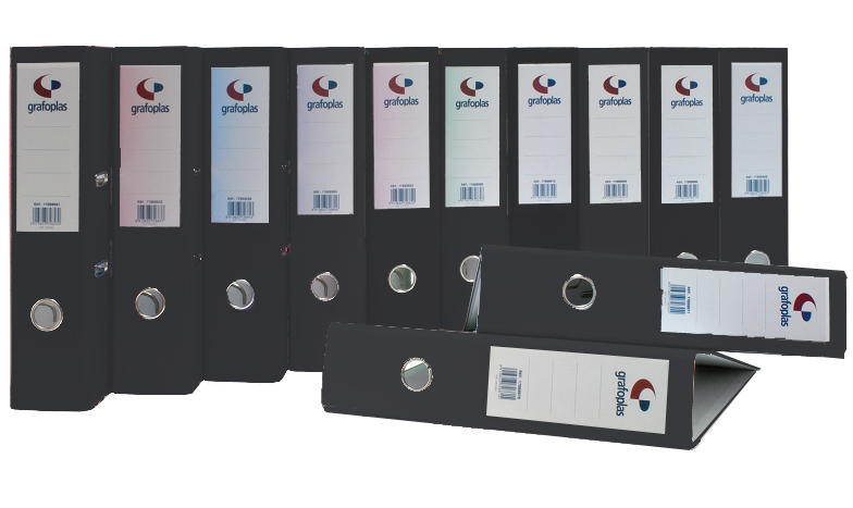 Archivador A4 negro 65 mm Grafcolor (Con defecto)