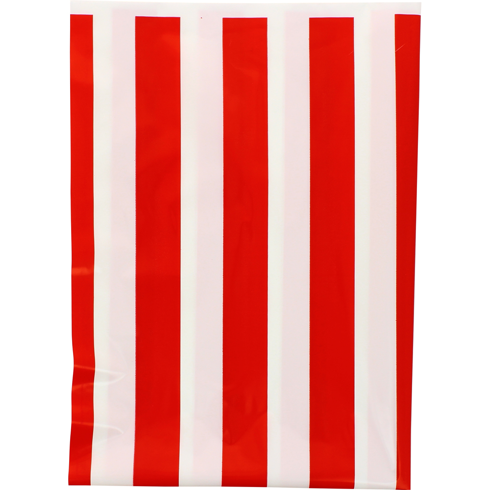 Bolsa de disfraz 65 x 90 estampado blanco con rayas rojas a doble cara (Pack 5 unidades)