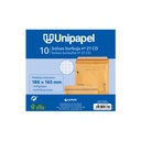 Bolsa kraft acolchada 180 x 165 mm nº21 CD Unipapel (Pack 10 unidades)