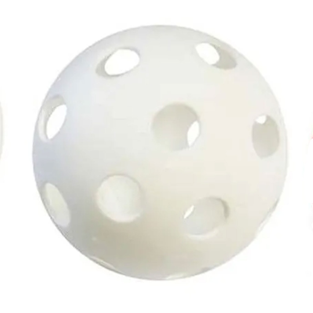 Pelota de hockey dura 100 mm con agujeros blanca - Pack 5 unidades