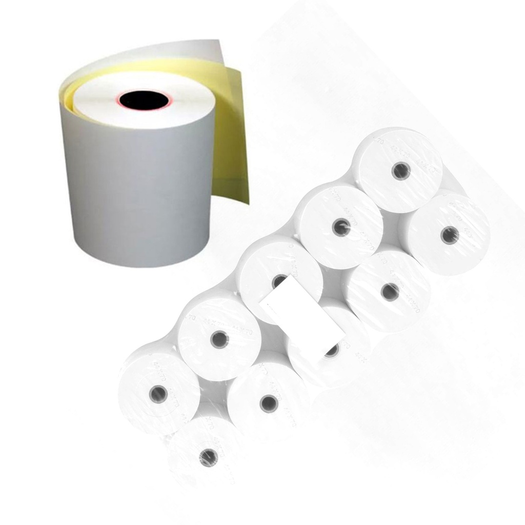 Rollo de papel térmico autocopia 76,5 x 65 x 12 mm (Pack 10 unidades)