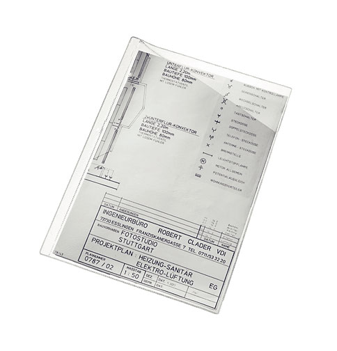 Funda para planos A4 corte diagonal sin taladros Grafoplás (Caja 100 unidades)