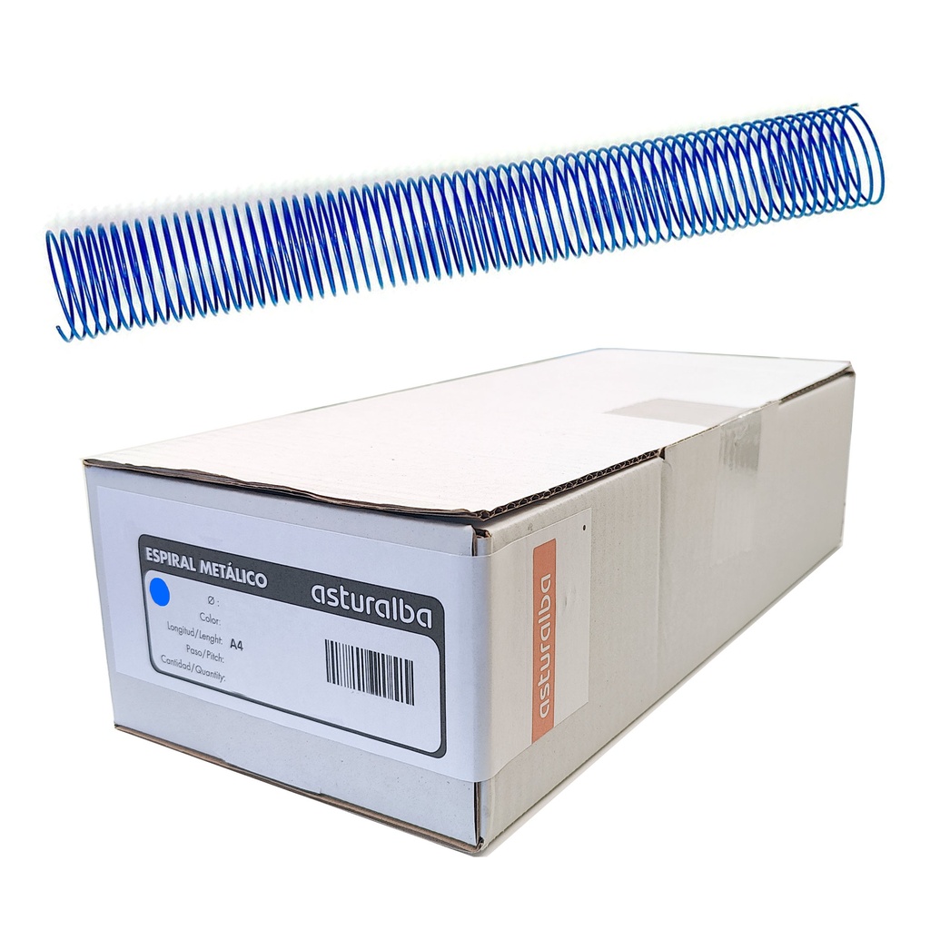 Espiral metálico azul 44 mm 5:1 (Caja 30 unidades)