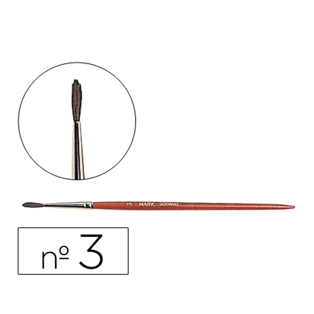 Pincel acuarela Liderpapel Nº 3 pelo engomado con virola cromada